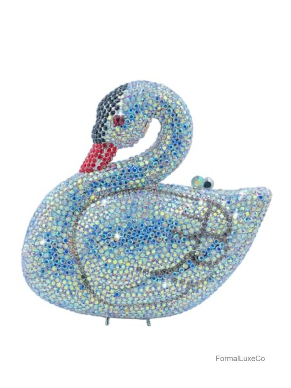 Crystal Swan Clutch Evening Bag Rhinestone Party Prom Handbag